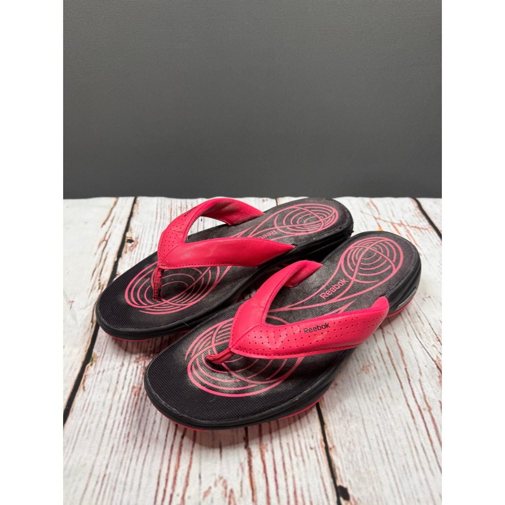 Reebok SimplyTone Flip Flops Womens Pink Black Toning Sandals V56566 Size 9